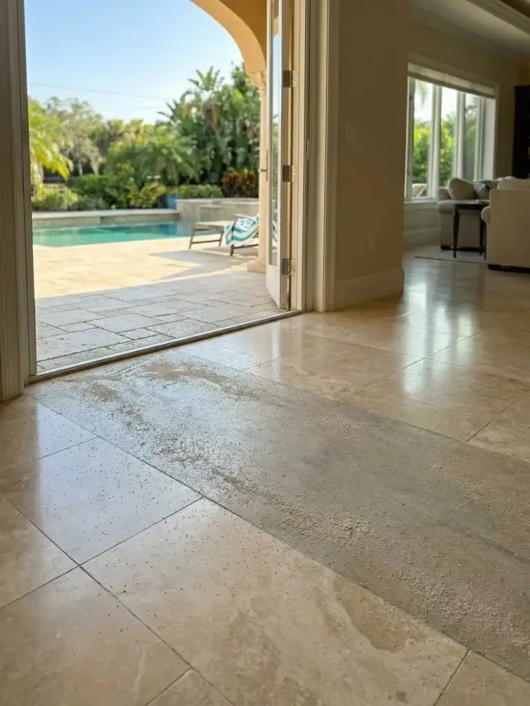10 Natural Stone Care Tips Cleaners Hide | Marble Mechanics 3 Travertine Pool Deck Restoration Bayshore Beautiful by Marble Mechanics